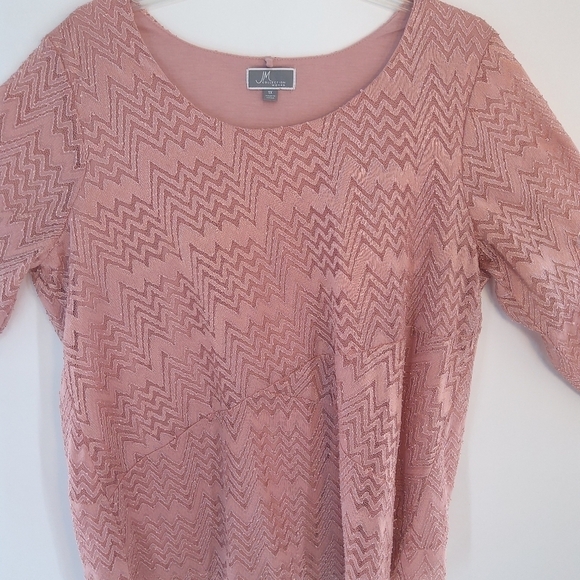 JM COLLECTION 1X PINK CH3VRON TOP - Picture 2 of 5